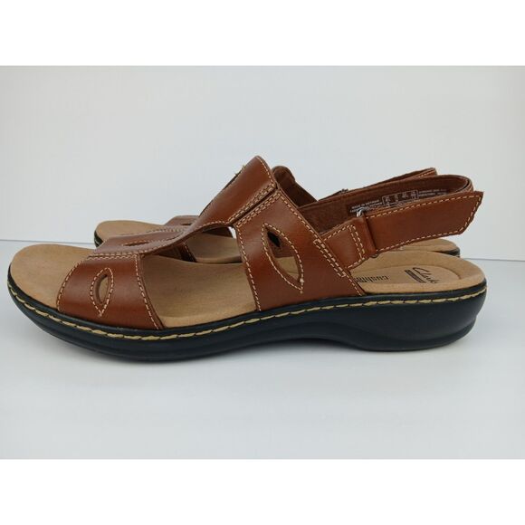 Clark's Collection Leisa Lakelyn Flat Sandal Brown Leather Women’s Size US 11 - Picture 3 of 16